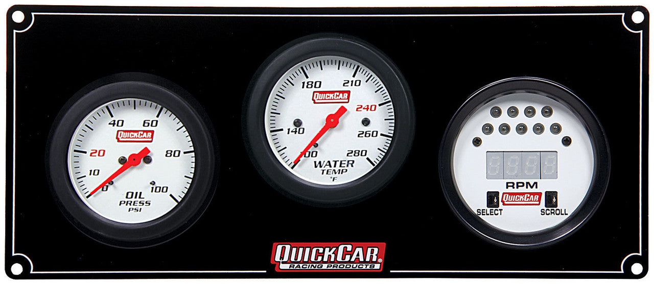 QuickCar Extreme 2-1 Gauge Panel OP/WT/Tach