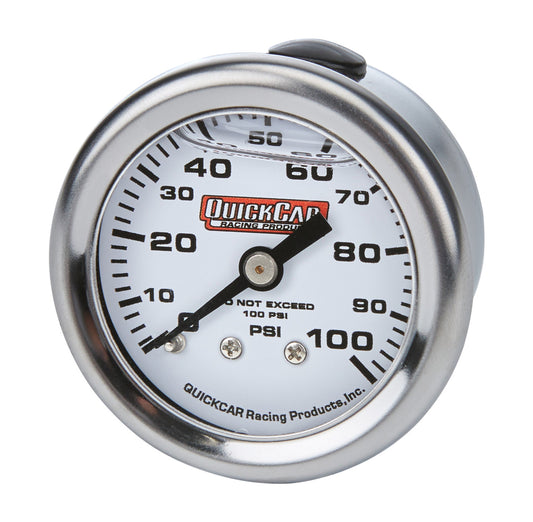 QuickCar 0-100 PSI Liquid Filled 1.5" Gauge