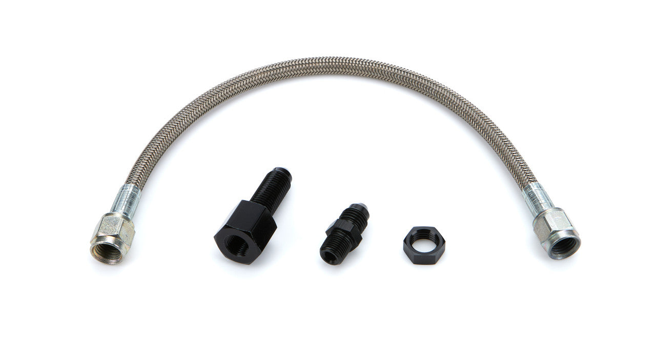 QuickCar Electric Pressure Gauge Line Kit 12" Steel Braided Line and fittings