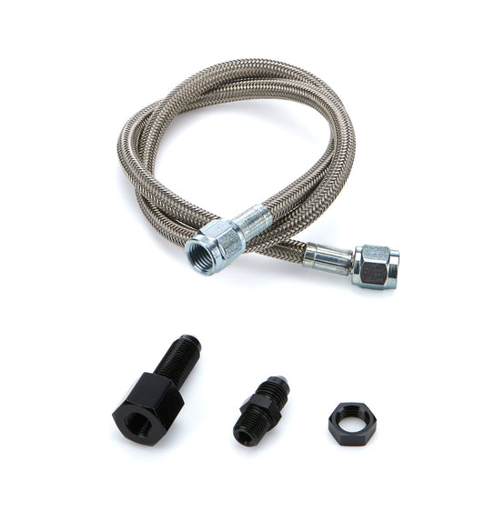 QuickCar Electric Pressure Gauge Line Kit 24" Steel Braided Line and fittings