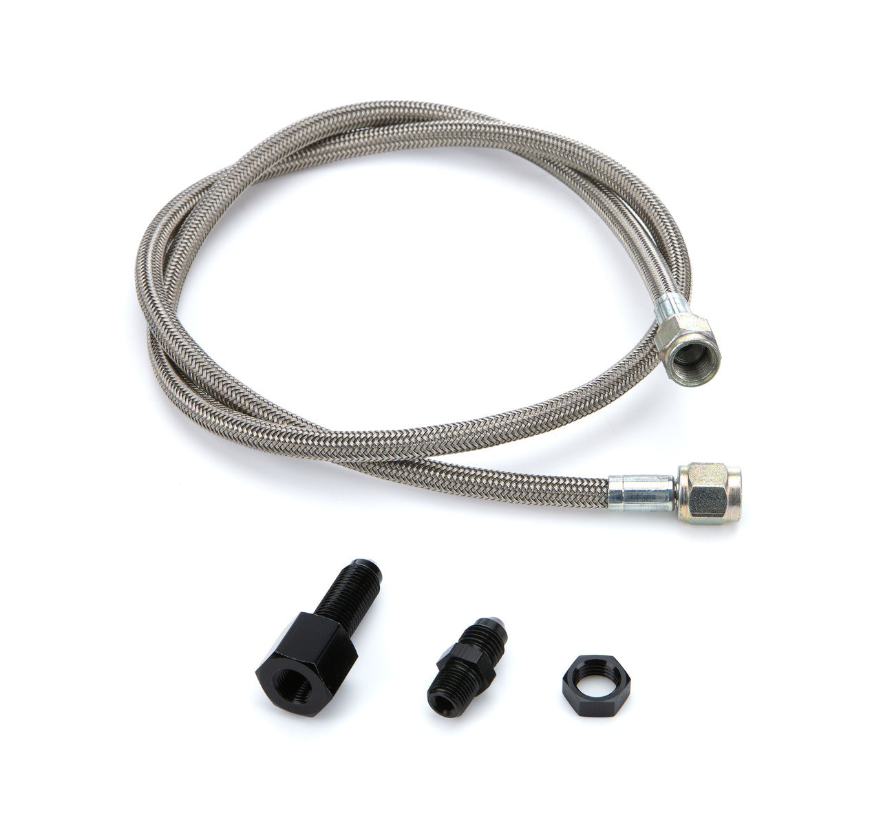 QuickCar Electric Pressure Gauge Line Kit 36" Steel Braided Line and fittings