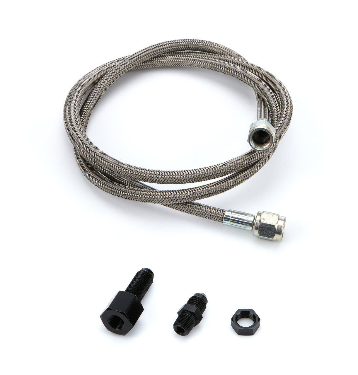 QuickCar Electric Pressure Gauge Line Kit 48" Steel Braided Line and fittings