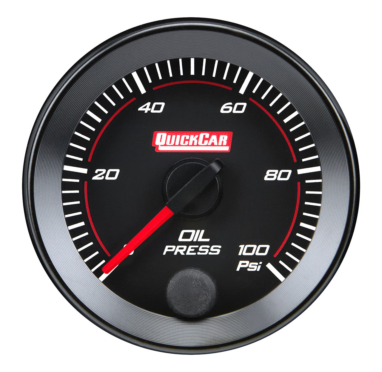 QuickCar RedLine Gauge - Oil Pressure, 2-1/16", 0-100 PSI
