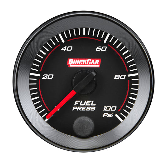 QuickCar RedLine Gauge - Fuel Pressure, 2-1/16", 0-100 PSI