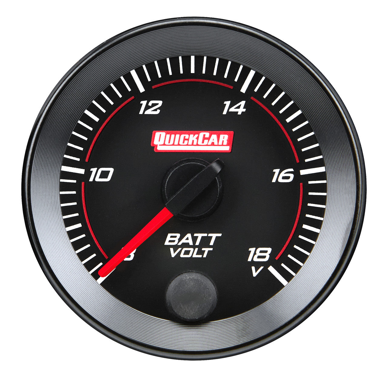 QuickCar RedLine Gauge - Voltmeter, 2-1/16", 8-18 V