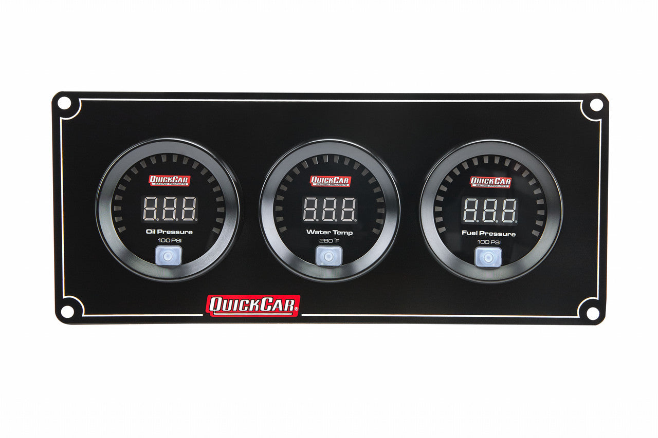 QuickCar Digital 3 Gauge Panel OP/WT/FP100