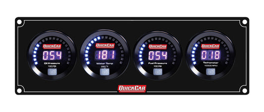 QuickCar Digital Gauge Panel w/67-001- Black Plate, OP/WT/FP100/Tach