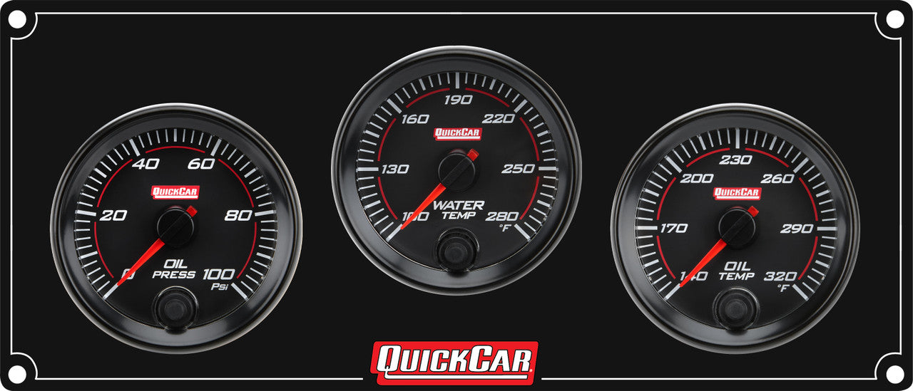 QuickCar Redline 3 Gauge Panel OP/WT/OT