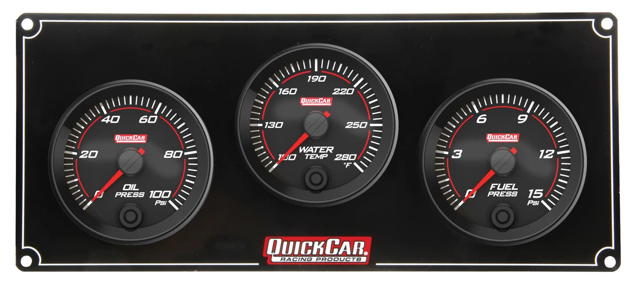 QuickCar Redline 3 Gauge Panel OP/WT/FP