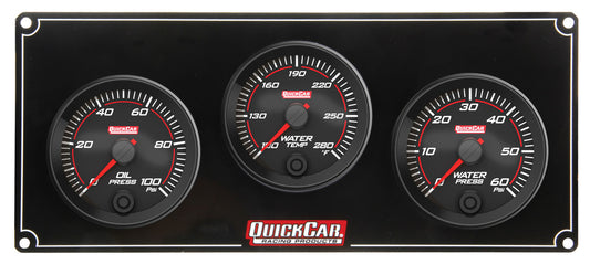 QuickCar Redline 3 Gauge Panel OP/WT/WP