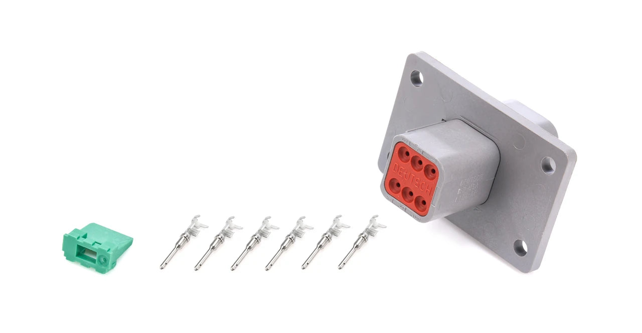 QuickCar 6 Pin DT Deutsch Recepticle with Flange