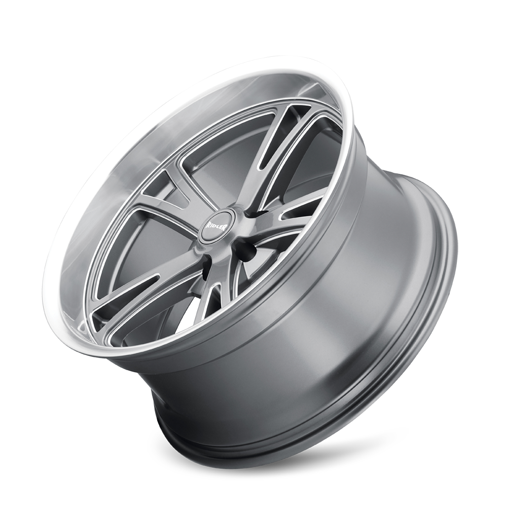 Ridler Wheels 606 20x8.5 5x120.65 0mm Grey with Milled Spokes and Diamond Lip Wheel 606-2861G