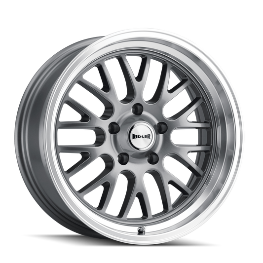 Ridler Wheels 607 20x10 5x120.65 0mm Grey with Machined Lip Wheel 607-2161G