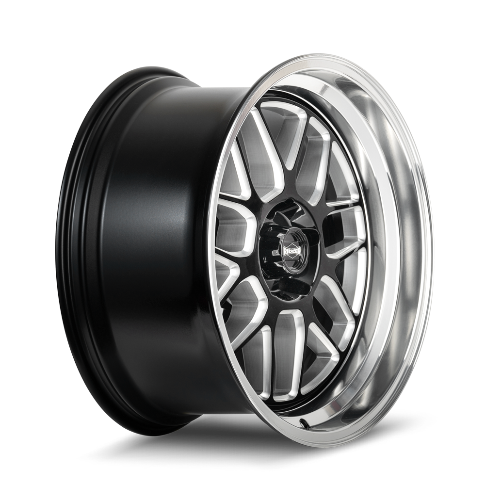 Ridler Wheels 611 18x8 5x127 0mm Gloss Black Milled with Diamond Cut Lip Wheel 611-8873GBMD
