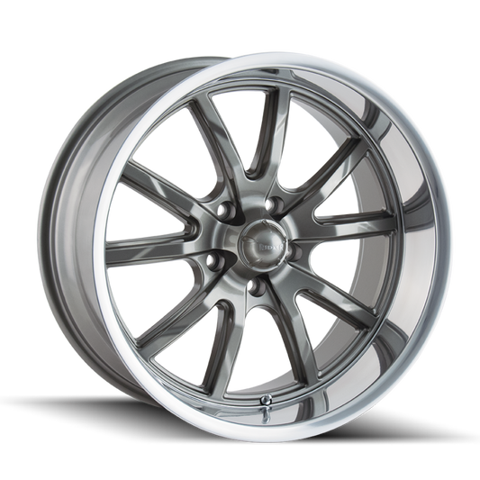 Ridler Wheels 650 18x8 5x114.3 0mm Grey with Polished Lip Wheel 650-8865G
