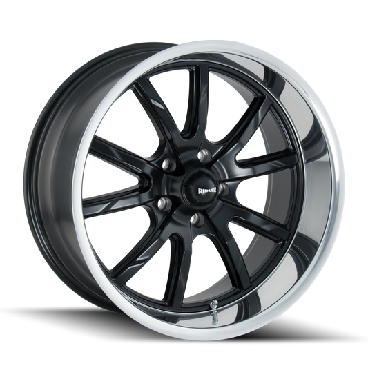 Ridler Wheels 650 18x8 5x120.65 0mm Matte Black with Polished Lip Wheel 650-8861MB