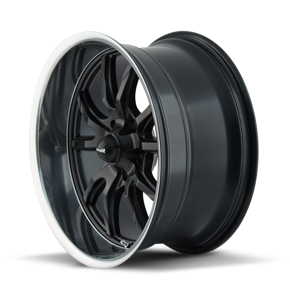Ridler Wheels 650 20x8.5 5x127 0mm Matte Black with Polished Lip Wheel 650-2873MB