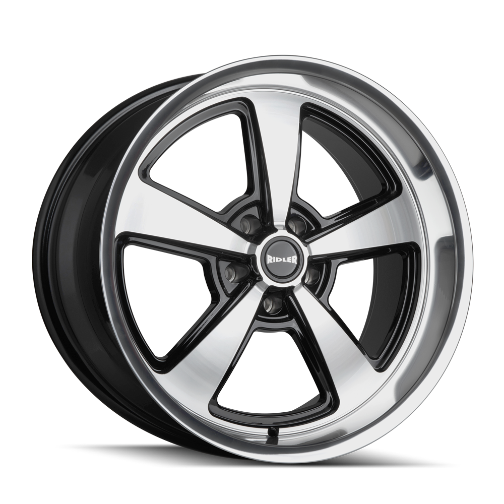 Ridler Wheels 652 18x8 5x139.7 0mm Gloss Black Milled with Diamond Cut Face and Lip Wheel 652-8885GBD