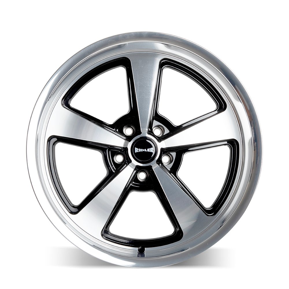 Ridler Wheels 652 20x10 5x139.7 0mm Gloss Black Milled with Diamond Cut Face and Lip Wheel 652-2185GBD