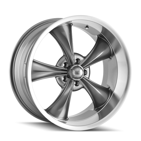 Ridler Wheels 695 18x8 5x127 0mm Gloss Grey with Machined Lip Wheel 695-8873G