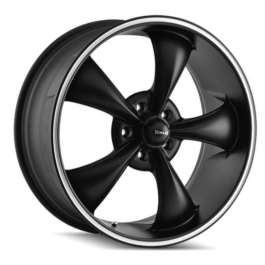Ridler Wheels 695 17x8 5x120.65 0mm Matte Black with Machined Lip Wheel 695-7861MB