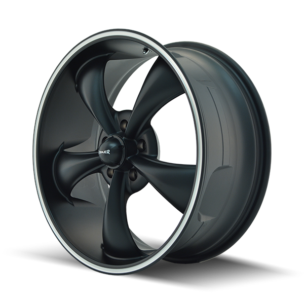 Ridler Wheels 695 18x8 5x127 0mm Matte Black with Machined Lip Wheel 695-8873MB