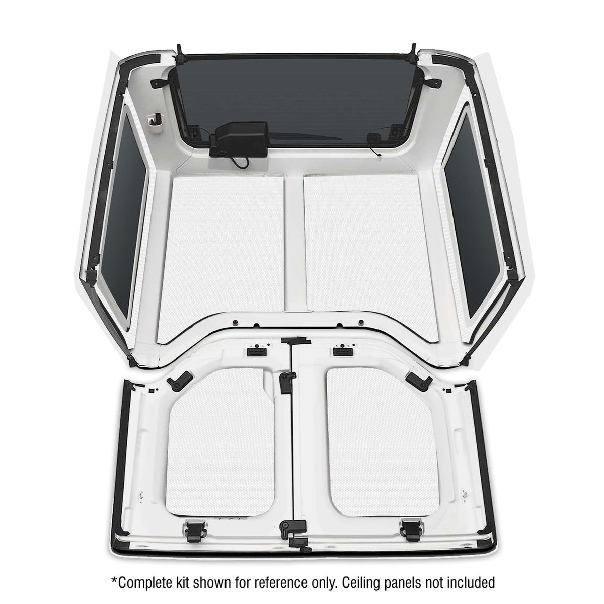 DEI for 2011-2018 Jeep Wrangler JK 2-Door Boom Mat Rear Side Window Trim - 2 Piece - White