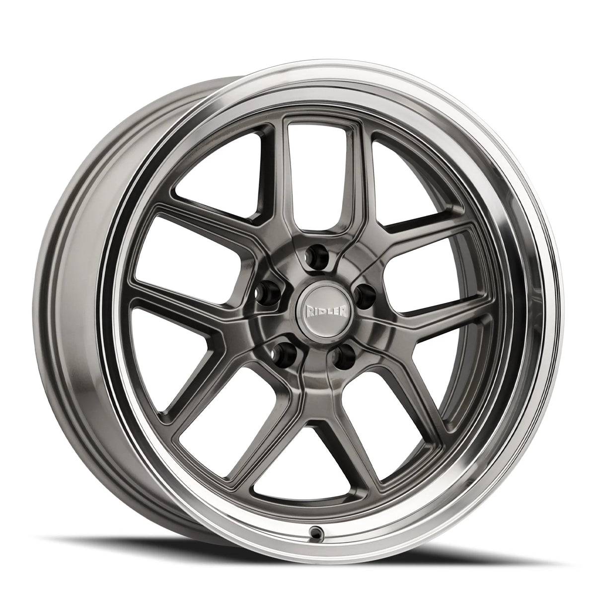 Ridler Wheels 610 17x7 5x127 0mm Grey with Polished Lip Wheel 610-7773G