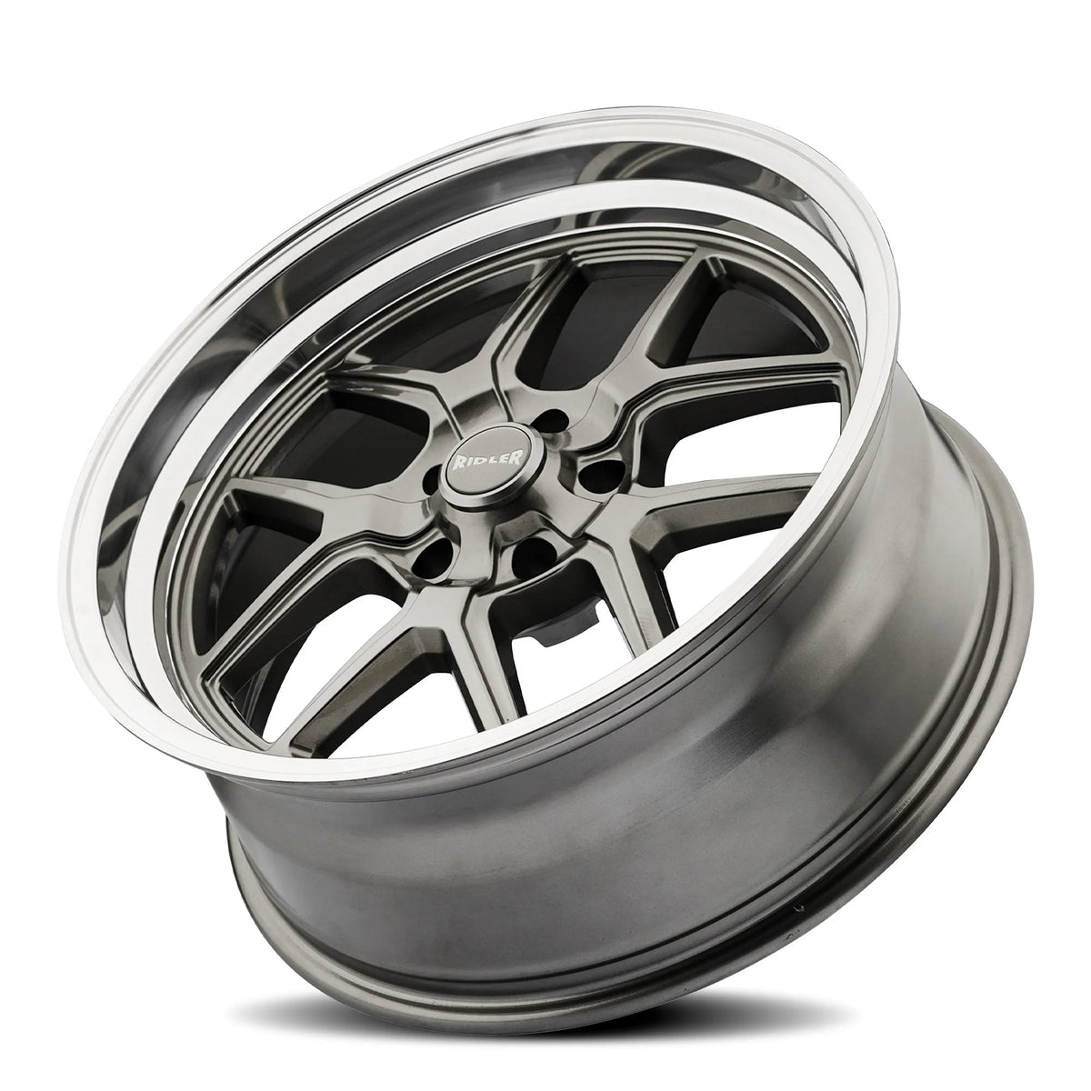Ridler Wheels 610 20x8.5 5x127 0mm Grey with Polished Lip Wheel 610-2873G