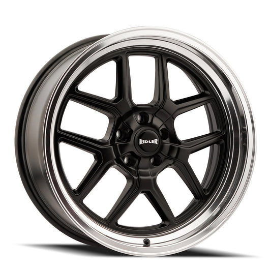 Ridler Wheels 610 20x10 5x127 0mm Matte Black with Polished Lip Wheel 610-2173MB