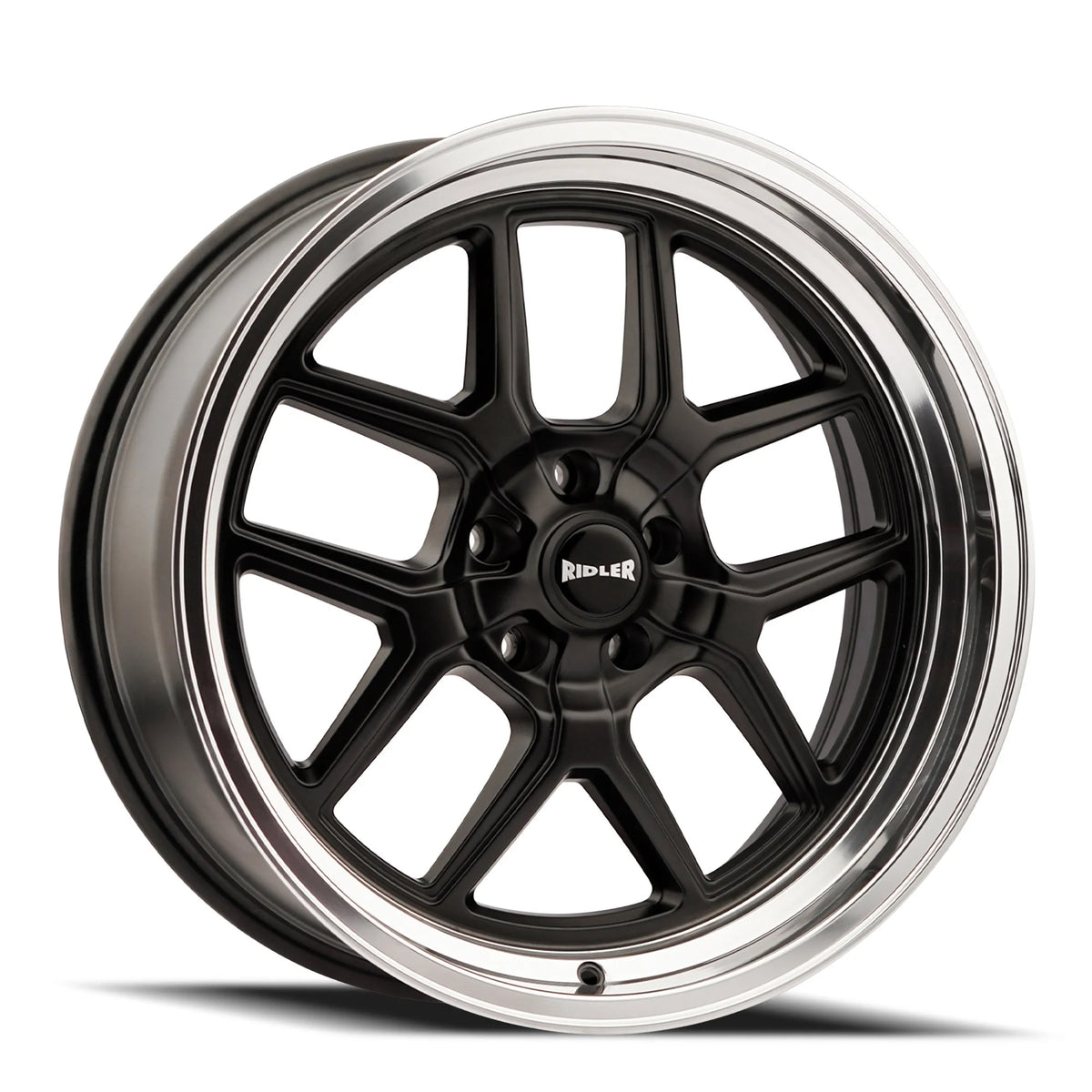 Ridler Wheels 610 17x7 5x120.65 0mm Matte Black with Polished Lip Wheel 610-7761MB