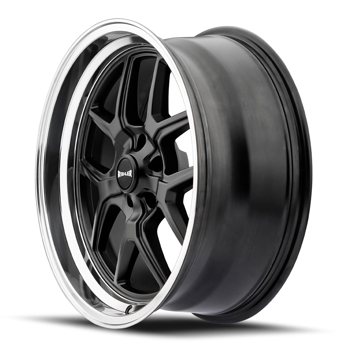 Ridler Wheels 610 20x10 5x127 0mm Matte Black with Polished Lip Wheel 610-2173MB