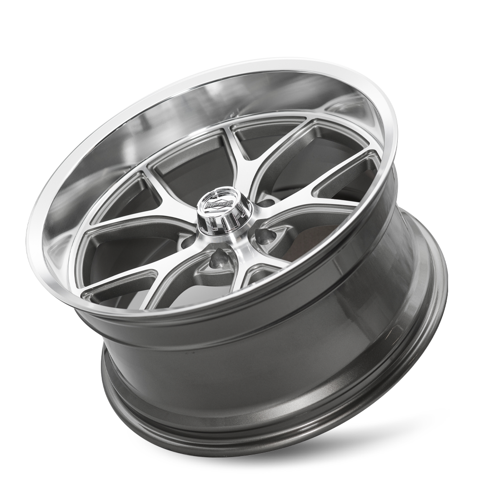 Ridler Wheels 661 20x8.5 5x127 0mm Gloss Grey with Diamond Cut Face and Lip Wheel 661-2873GGD
