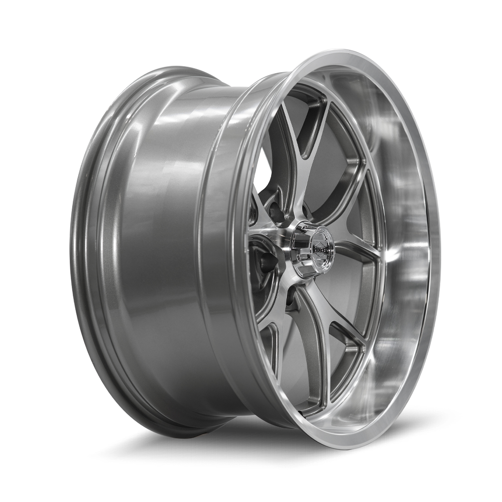 Ridler Wheels 661 20x8.5 5x127 0mm Gloss Grey with Diamond Cut Face and Lip Wheel 661-2873GGD