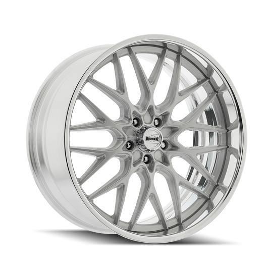 Ridler Wheels 681 22x10.5 5x127 10mm Brushed Center with Polished Lip Wheel 681-22173P