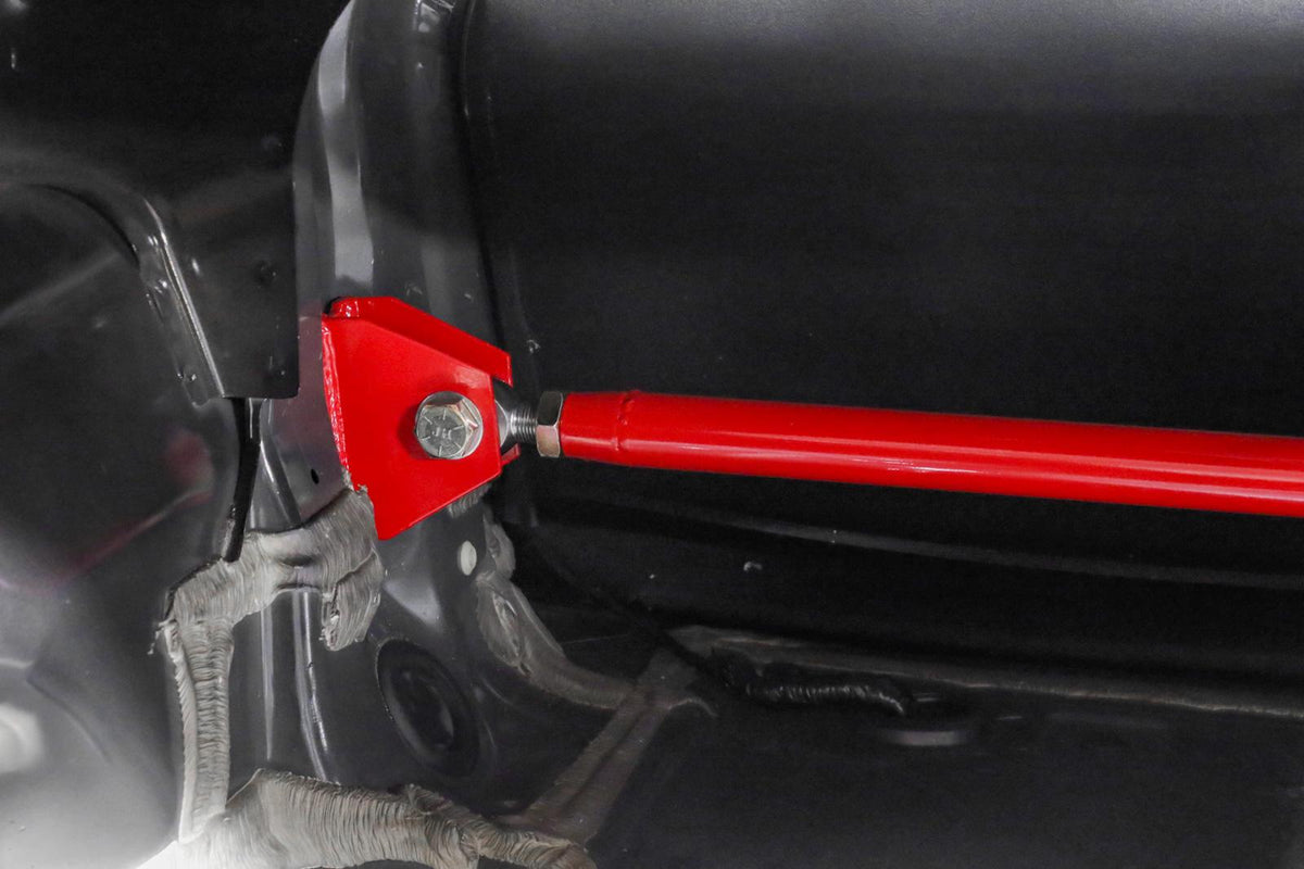 BMR Suspension 24-26 Ford Mustang Rear Steel Shock Mount & Brace Kit - Black Hammertone