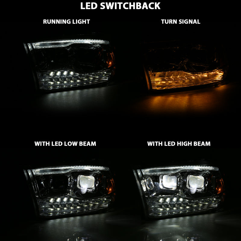 ANZO 2011-2018 RAM 1500 LED Projector Headlights - Dual Switchback Chrome (For All Models)