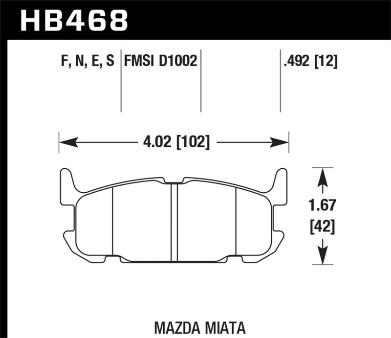 Hawk Performance HB468E.492 Blue 9012 Motorsport Brake Pads