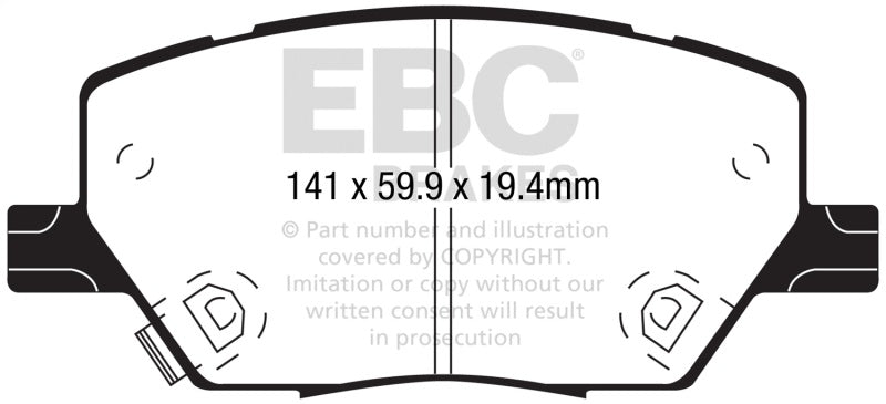 EBC 2015+ Fiat 500X 1.4L Turbo Yellowstuff Front Brake Pads DP42239R
