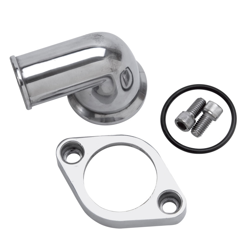 Edelbrock 4818 Waterneck SBC/BBC 90-Degree Two-Piece Cast Swivel Polished