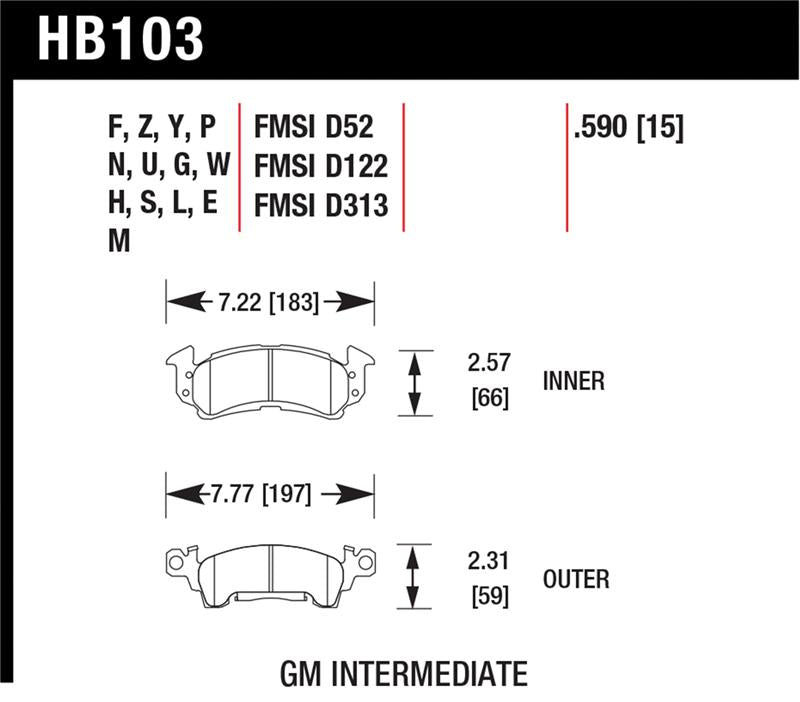 Hawk Performance HB979Z.580 Performance Ceramic Street Brake Pads