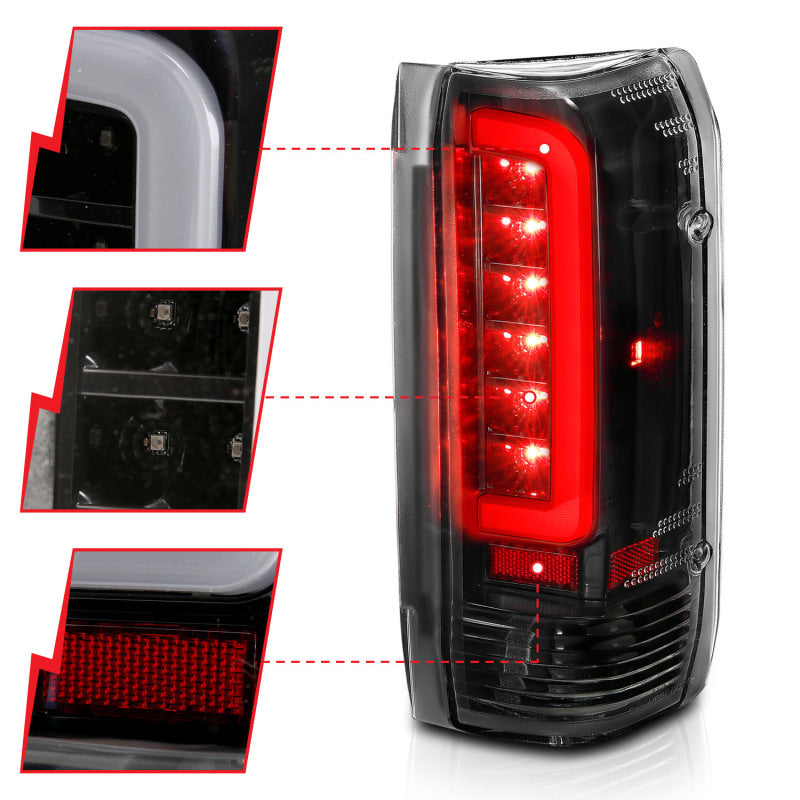 ANZO 1987-1997 Ford F-350 LED Taillights - Clear Lens