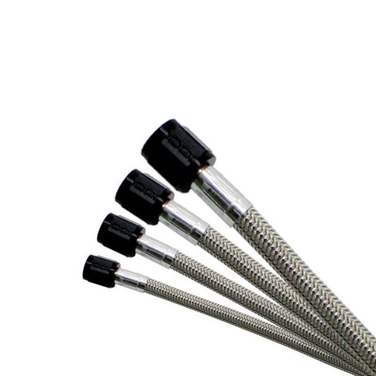 Nitrous Express 8AN 12in Stainless Steel Braided Hose (Black Ends) 12812
