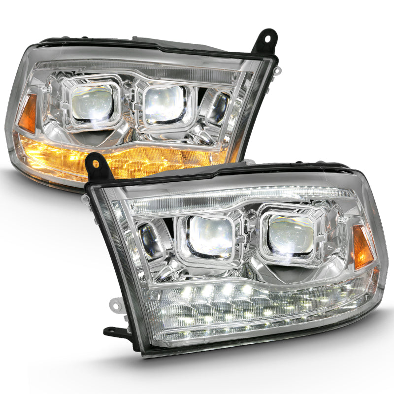 ANZO 2011-2018 RAM 1500 LED Projector Headlights - Dual Switchback Chrome (For All Models)