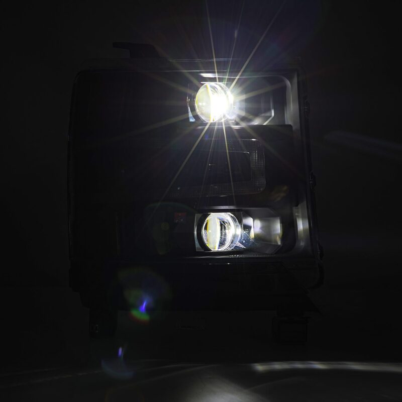 AlphaRex 880234 16-18 Chevrolet 1500 HD LUXX LED Projector Headlights BK with Sequential Actvn Light / Sequential Signal (Req PN 810023)