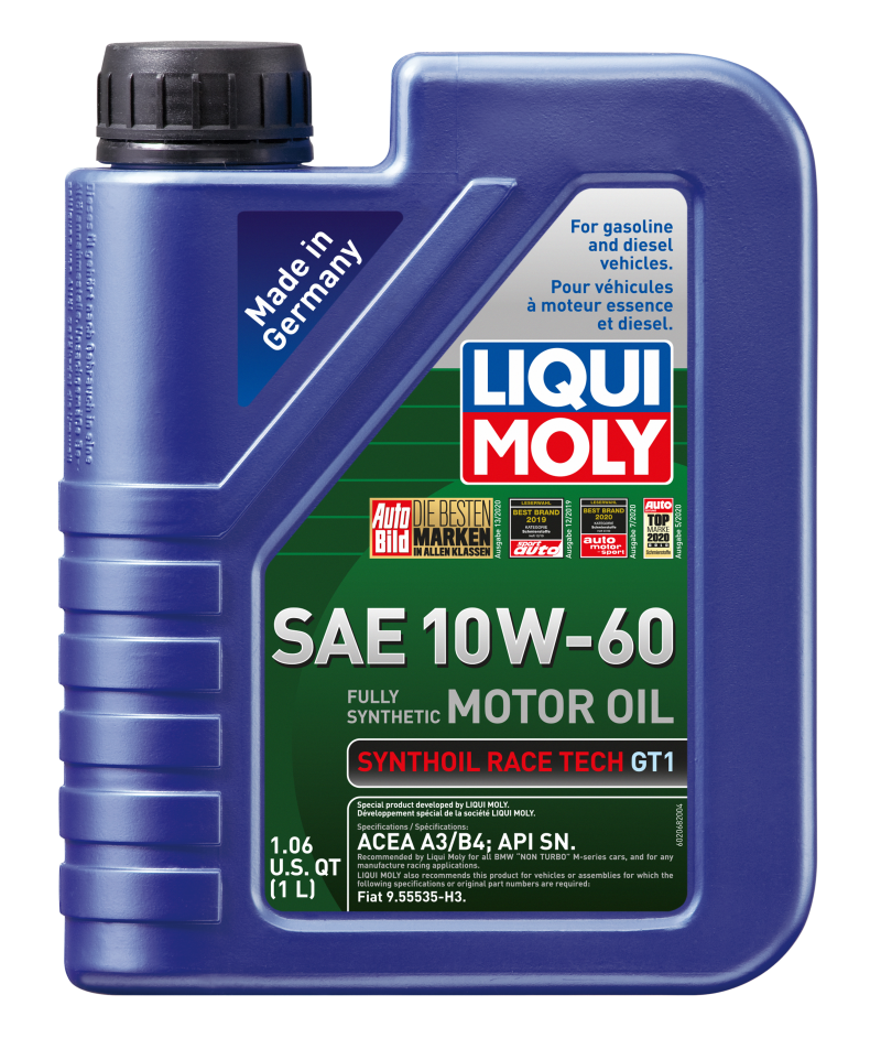 LIQUI MOLY 1L Synthoil Race Tech GT1 Motor Oil SAE 10W-60 (2068) - Pack of 6