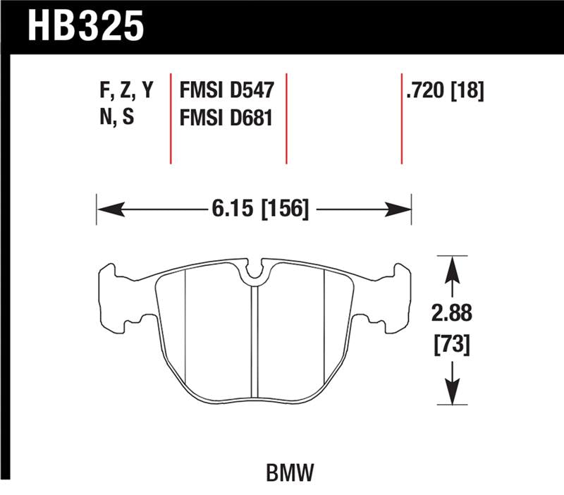 Hawk Performance HB325F.720 HPS Performance Street Brake Pads