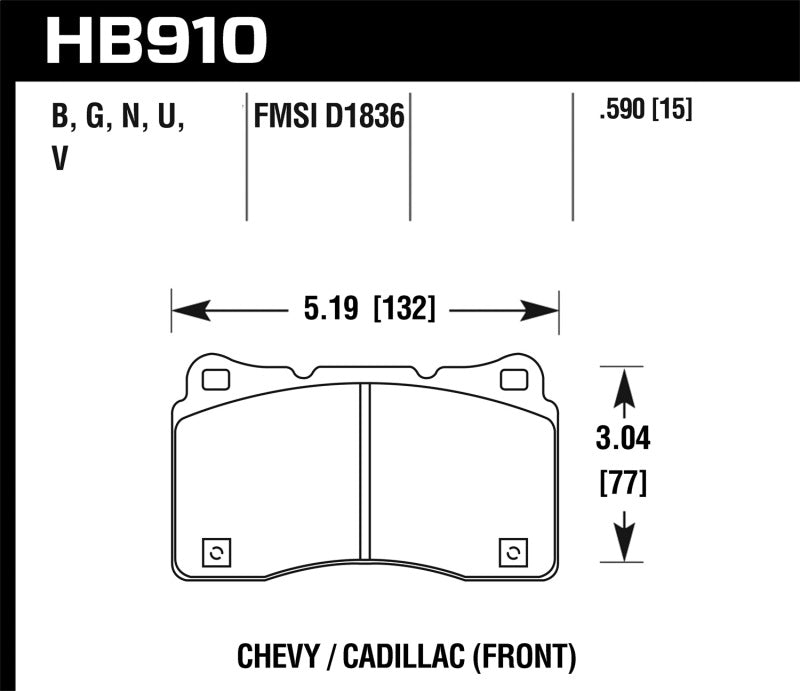 Hawk Performance HB910U.590 DTC-70 Motorsport Brake Pads