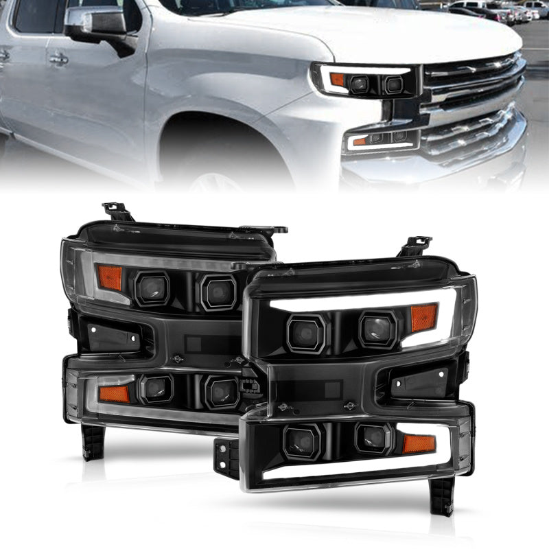ANZO 2019-2022 Chevrolet Silverado 1500 LED Projector Headlights - Passenger Side
