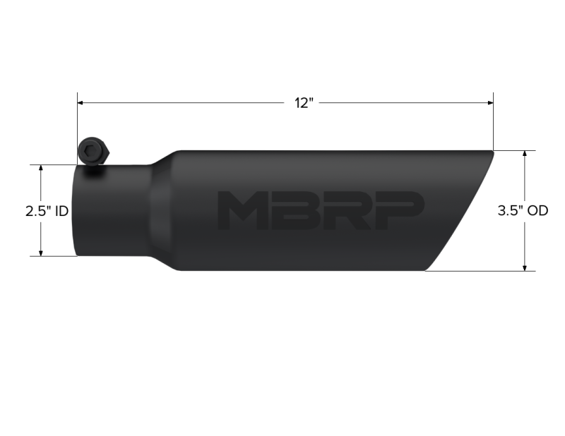 MBRP T5106BLK 3.5in O.D. Dual Wall Angled Exhaust Tip (Black Coated)